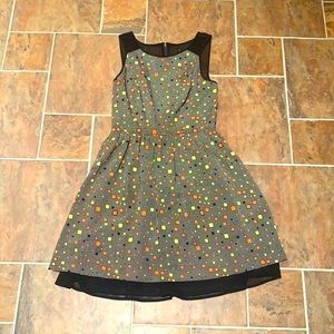 Eric + Lani Sleeveless Black & Geometric Dress Back Zipper